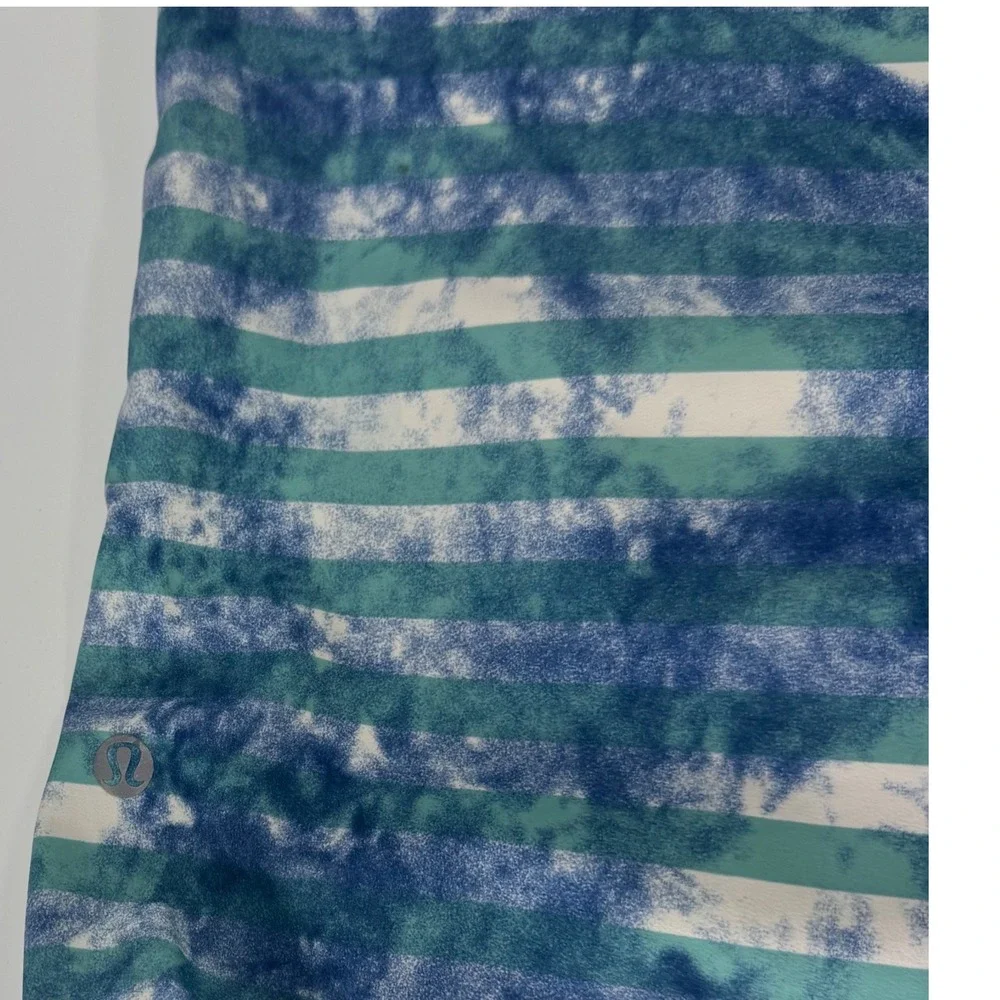 Lululemon Mens Current State Board Shorts‎ Blue Teal Striped Tie Dye Size 36